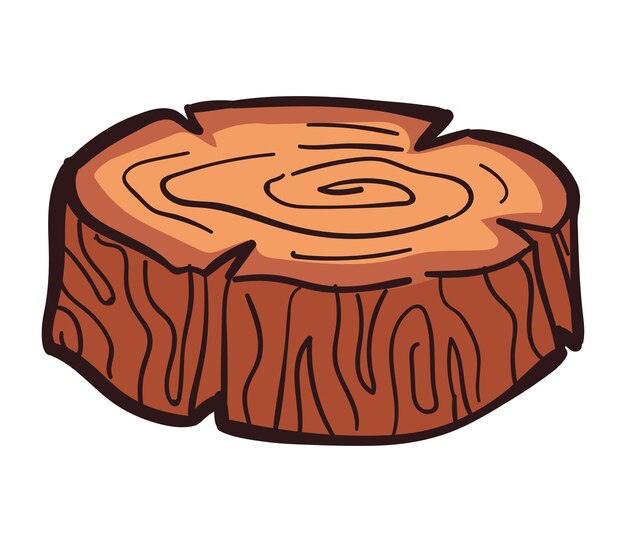 Ilustración aislada del tronco de la naturaleza de otoño