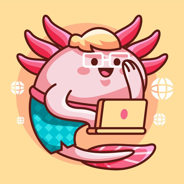 Ilustración de ajolote dibujado a mano