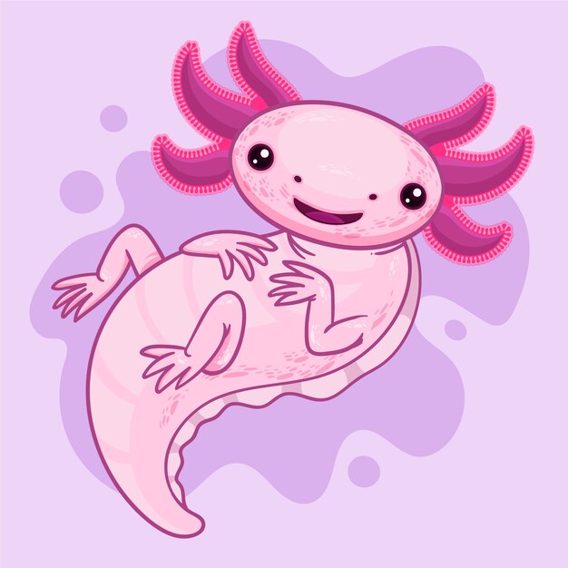Ilustración de ajolote dibujado a mano