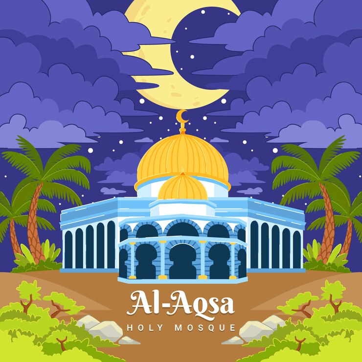 Vector gratuito ilustración de al aqsa de diseño plano dibujado a mano