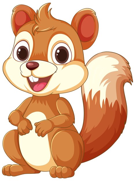 Ilustración alegre de la ardilla de dibujos animados