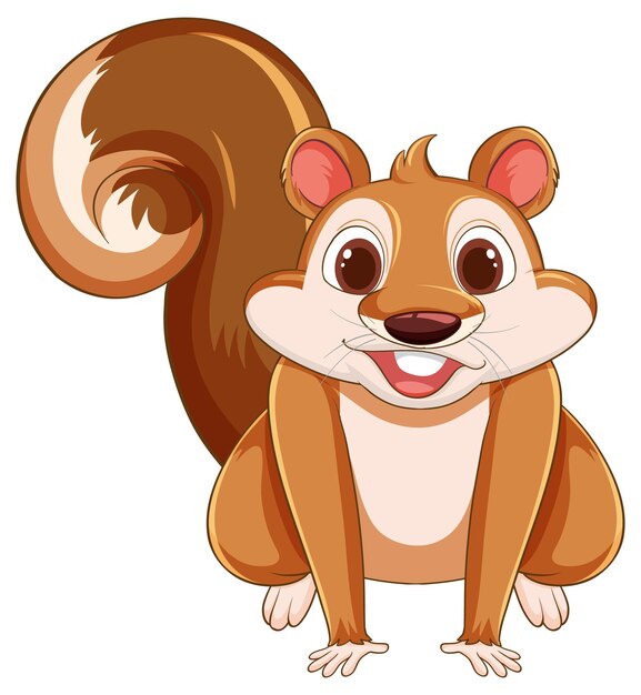 Ilustración alegre de la ardilla de dibujos animados