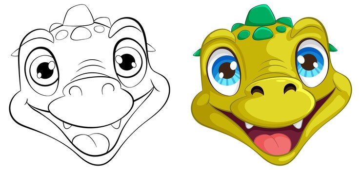 Vector gratuito ilustración alegre de dibujos animados de dinosaurios