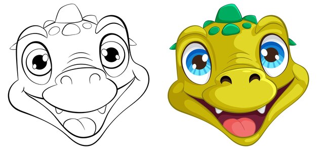 Ilustración alegre de dibujos animados de dinosaurios