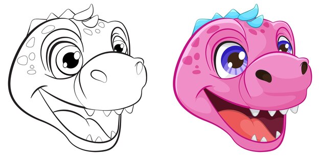 Ilustración alegre de dibujos animados de dinosaurios