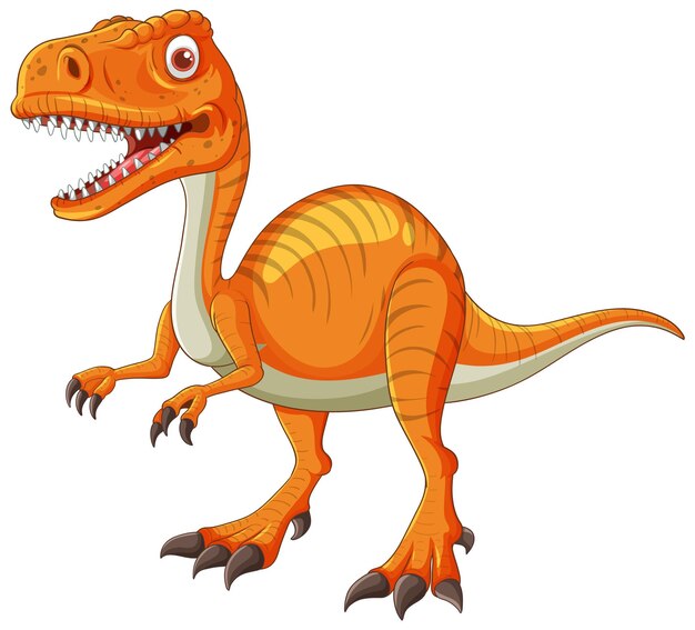 Ilustración alegre del dinosaurio naranja