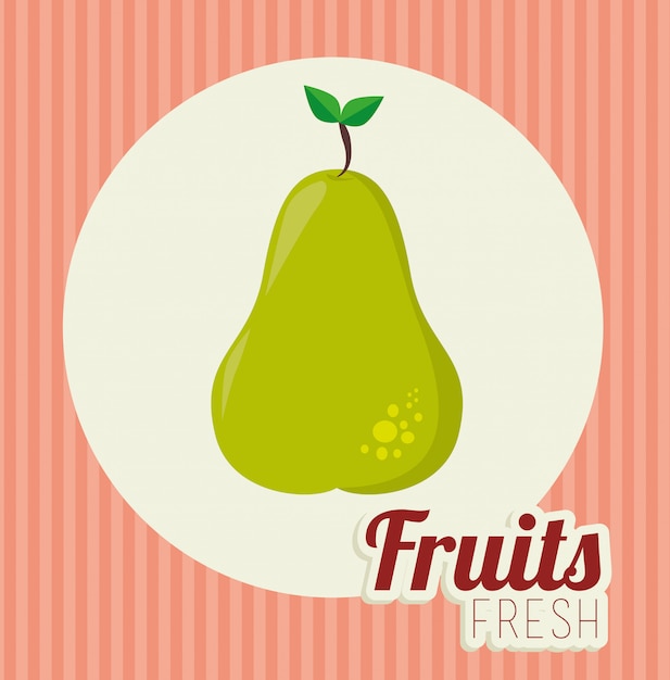 Ilustración de alimentos saludables de frutas