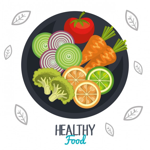 ilustración de alimentos saludables