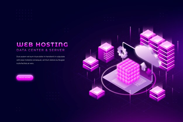 Ilustración de alojamiento de sitio web degradado