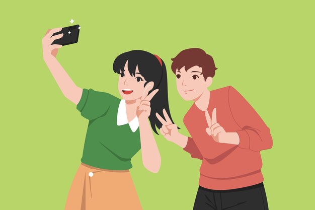 Ilustración de amigos dibujados a mano