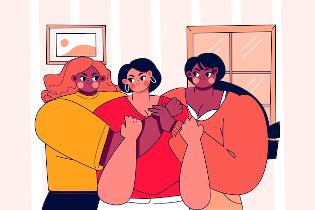 Ilustración de amigos dibujados a mano