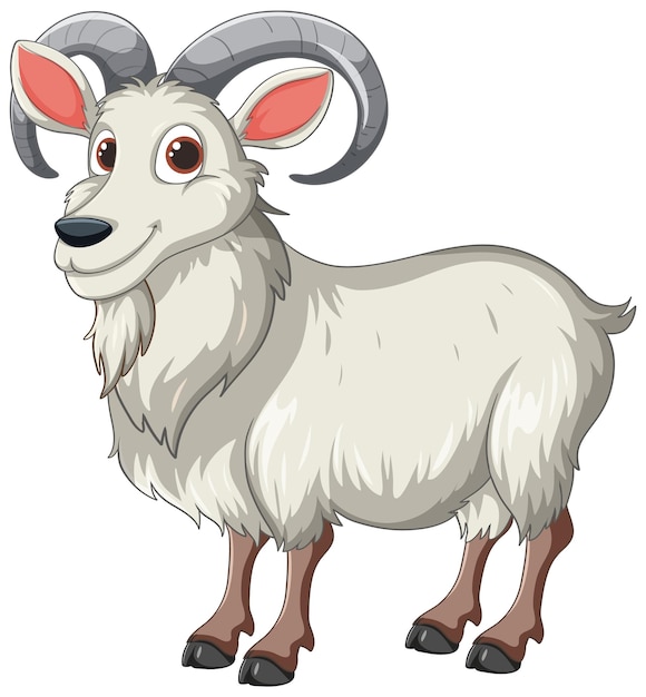 Ilustración amistosa de la cabra de montaña de dibujos animados