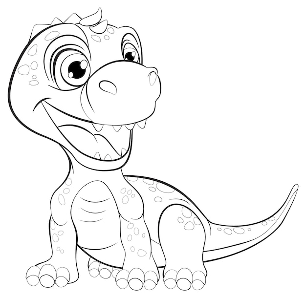 Ilustración amistosa de dibujos animados de dinosaurios