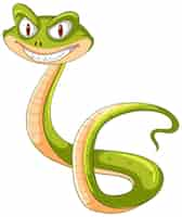 Vector gratuito ilustración amistosa de la serpiente de dibujos animados