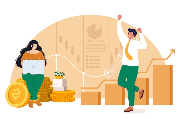 Vector gratuito ilustración de análisis del mercado de valores