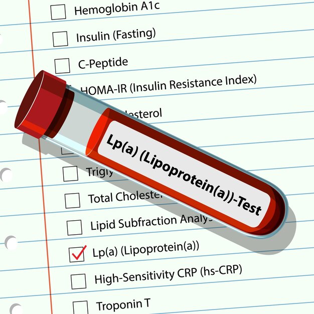 Ilustración de un análisis de sangre de lipoproteínas
