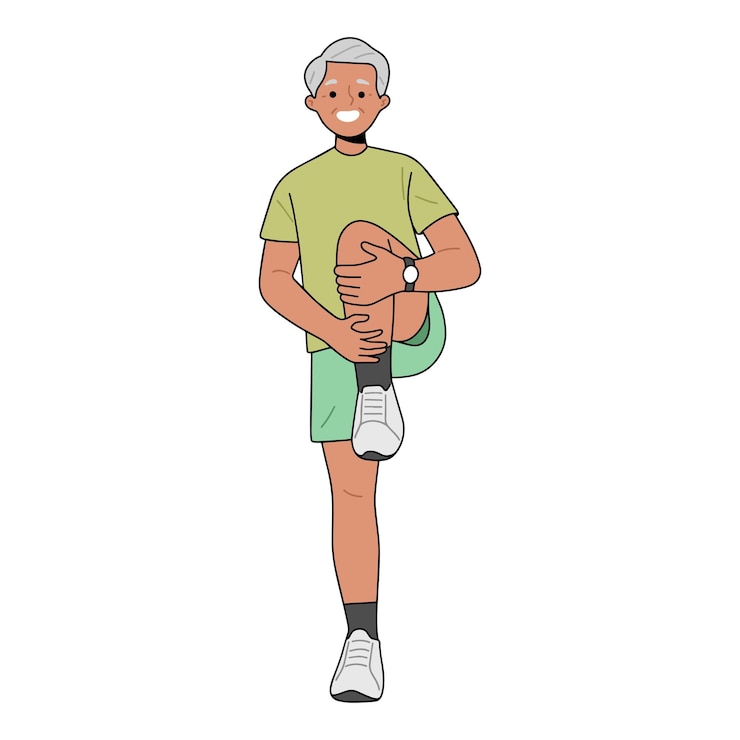 Vector gratuito ilustración de un anciano haciendo ejercicio para mantener su salud