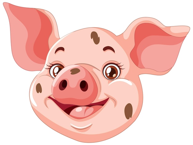 Ilustración animada de la cara de cerdo