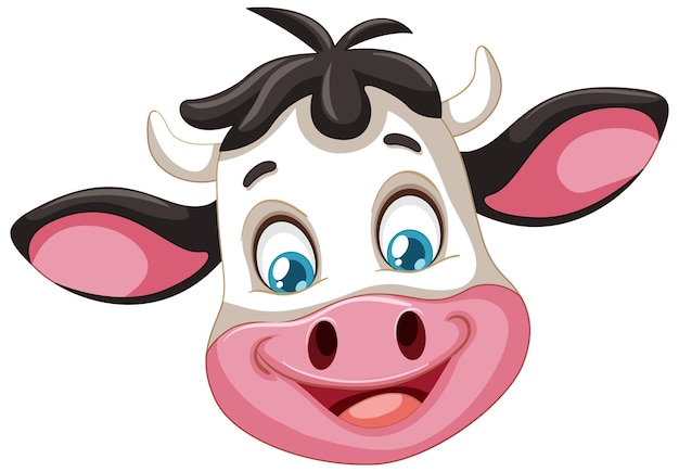 Ilustración animada de la cara de la vaca