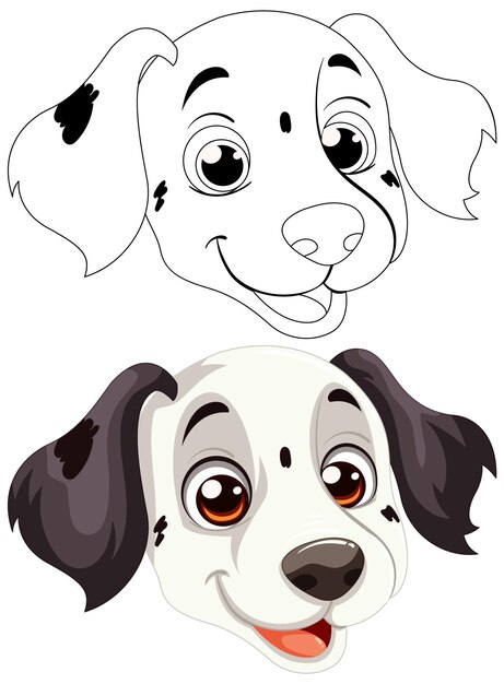 Ilustración animada de un dálmato alegre