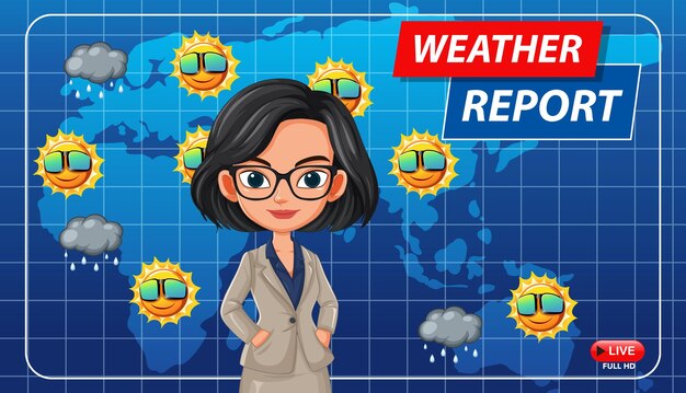 Ilustración animada del pronóstico del tiempo