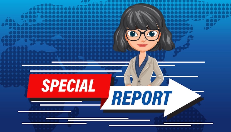 Vector gratuito ilustración animada de un reportaje especial de noticias