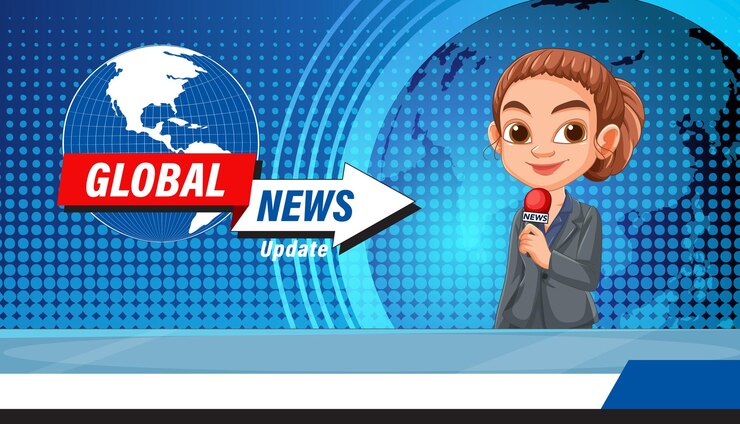 Vector gratuito ilustración animada de la transmisión de noticias mundiales