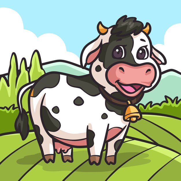 Ilustración animal de dibujos animados dibujados a mano