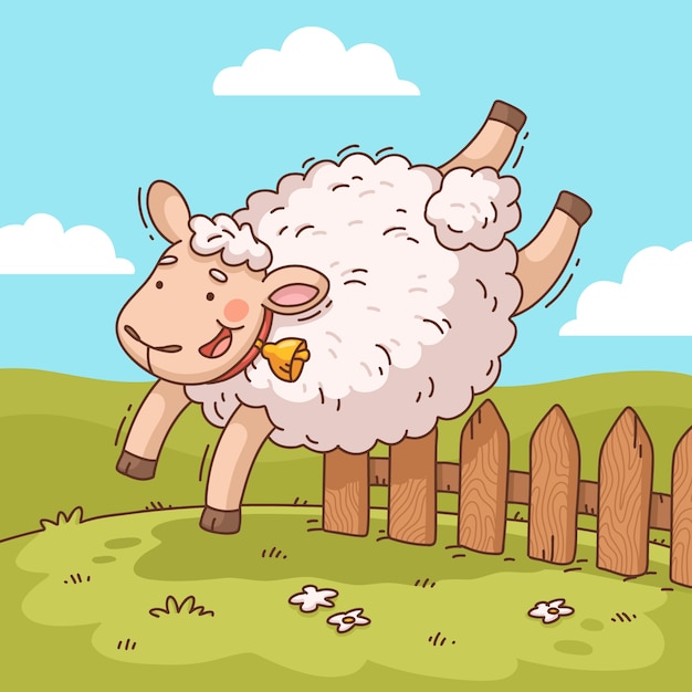 Ilustración animal de dibujos animados dibujados a mano