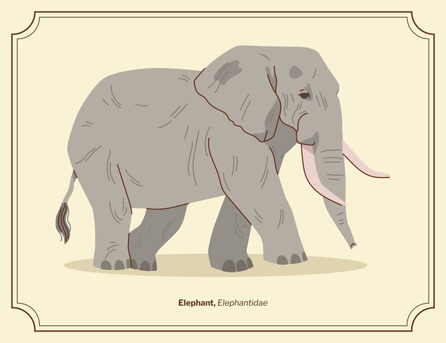 Ilustración de animales dibujada a mano retrógrada