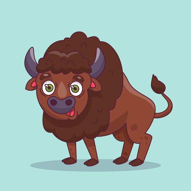 Ilustración de animales de dibujos animados dibujada a mano