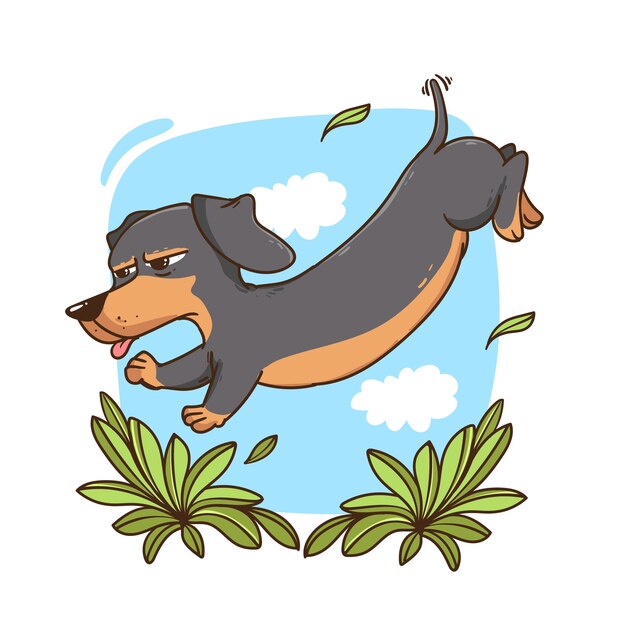 Ilustración de animales de dibujos animados dibujada a mano