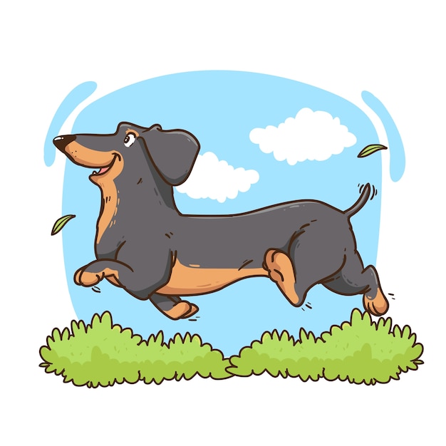 Ilustración de animales de dibujos animados dibujada a mano