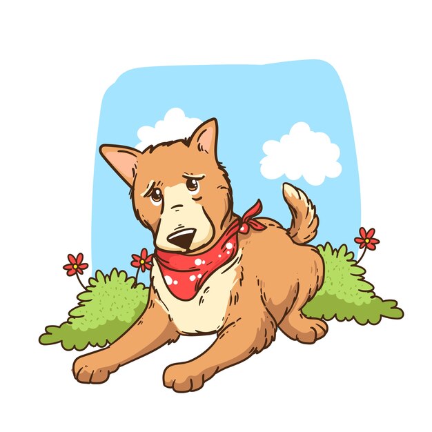 Ilustración de animales de dibujos animados dibujada a mano