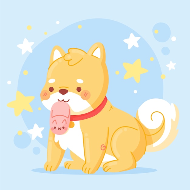 Ilustración de animales kawaii dibujados a mano