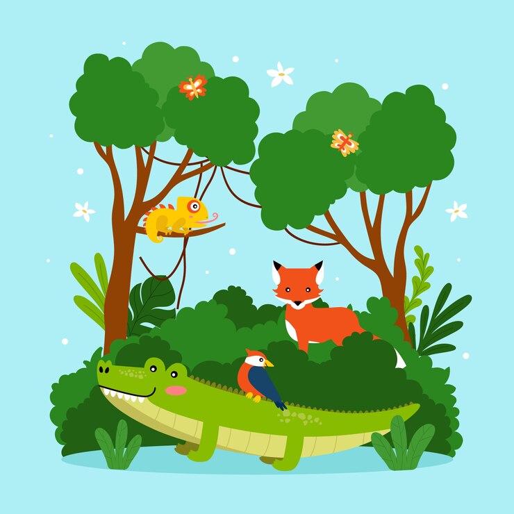 Vector gratuito ilustración de animales parecidos a niños dibujados a mano