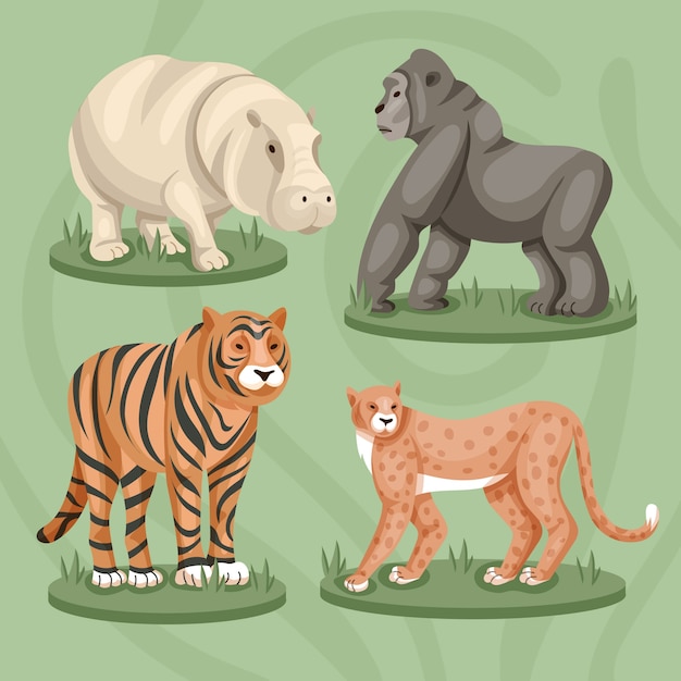 Vector gratuito ilustración de animales salvajes dibujados a mano