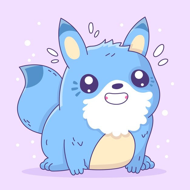 Ilustración de anime kawaii dibujado a mano