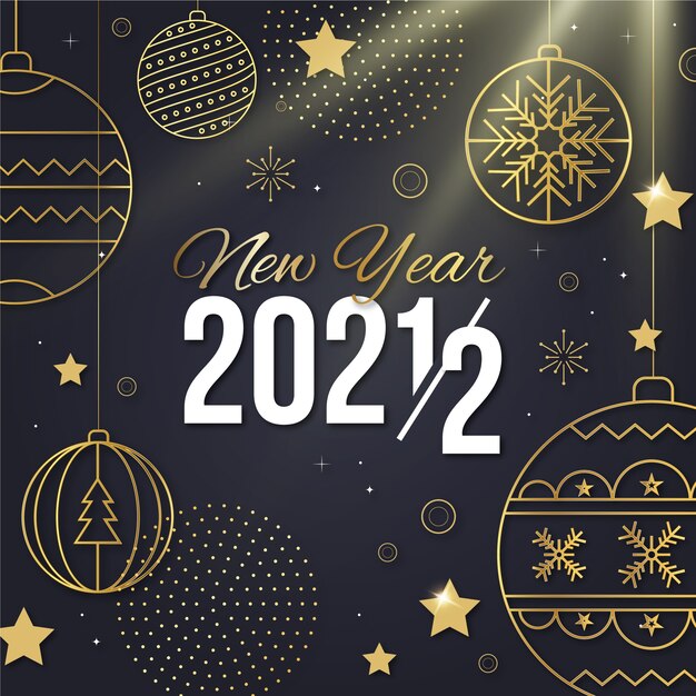 Ilustración de año cambiante degradado
