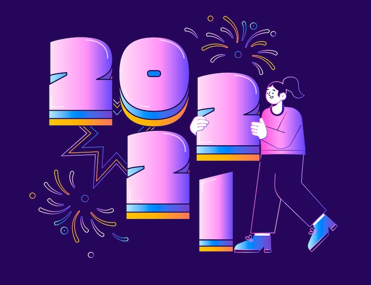 Vector gratuito ilustración de año cambiante degradado