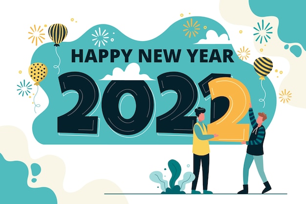 Vector gratuito ilustración de año cambiante plano