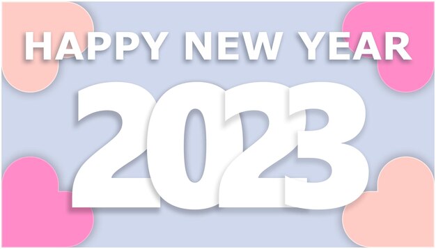 Ilustración de año nuevo 2023 con fondo pastel saludos de feliz año nuevo