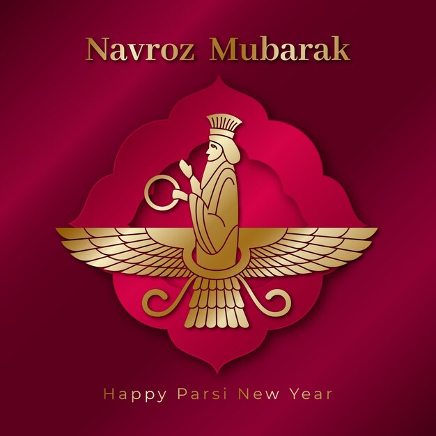 Ilustración de año nuevo parsi degradado