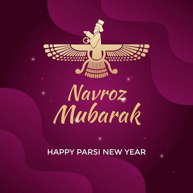 Ilustración de año nuevo parsi degradado