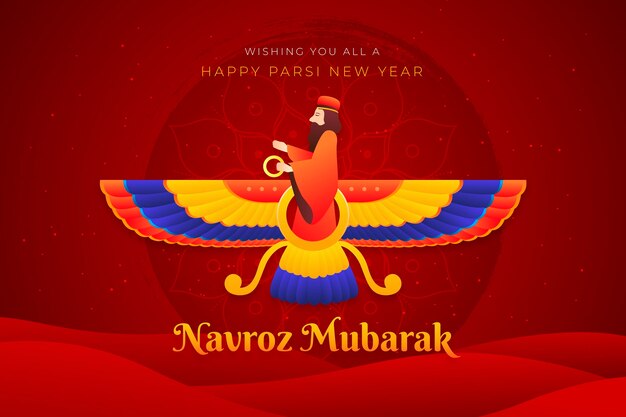 Ilustración de año nuevo parsi degradado