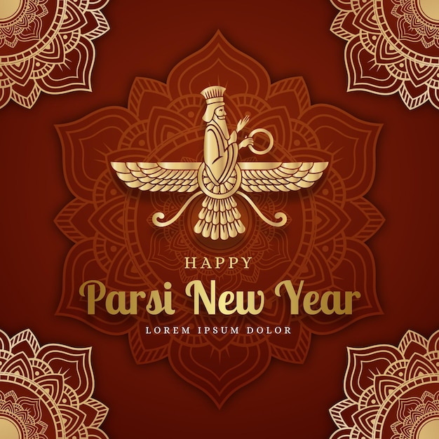 Ilustración de año nuevo parsi degradado