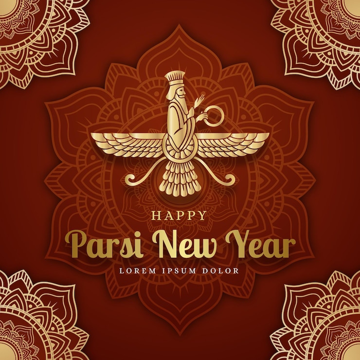 Vector gratuito ilustración de año nuevo parsi degradado