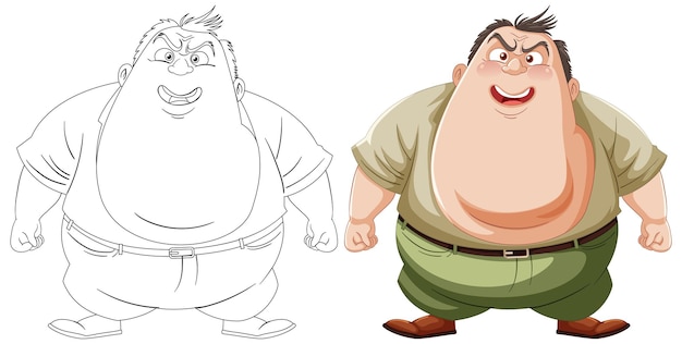 Ilustración antes y después de la aptitud física
