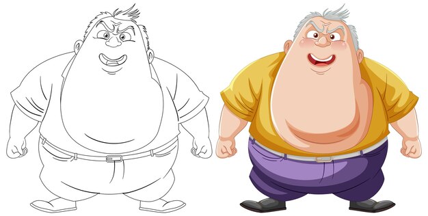 Ilustración antes y después de la aptitud física