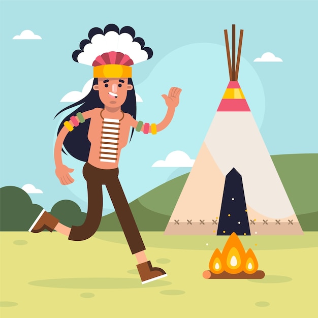 Vector gratuito ilustración de apache dibujado a mano